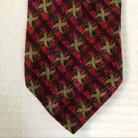Robert Talbott Silk Tie Best of Class Red & Olive Green - Picture 7 of 8